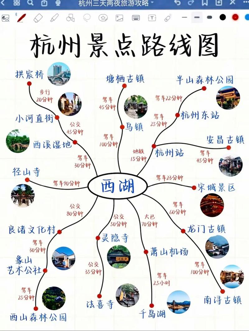 杭州景点地图，杭州景点地图分布图